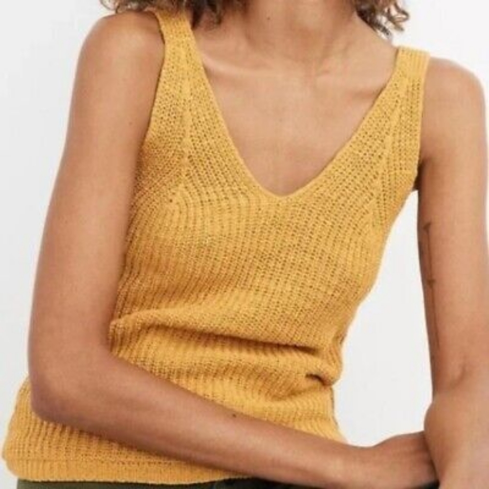 Madewell Mustard Parkwood Sweater Tank